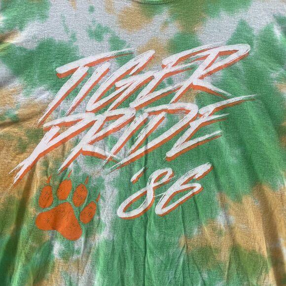 Clemson Tigers Shirt Mens Extra Large Green Tie Dye Stranger Things Tiger Pride - Picture 2 of 12